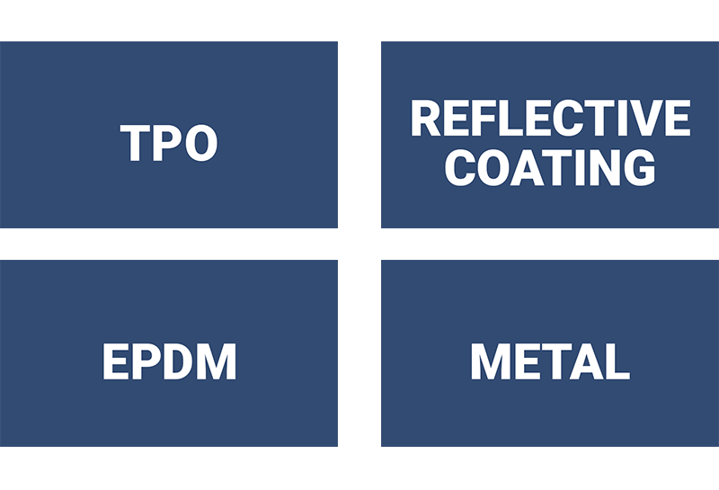 We use durable EPDM materials and TPO roofing membranes